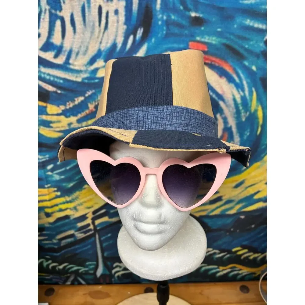 Handcrafted Upcycled Sailcloth Fedora Hat | Medium | One of a Kind